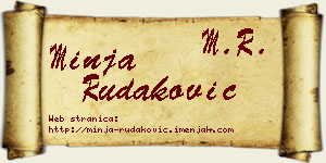 Minja Rudaković vizit kartica